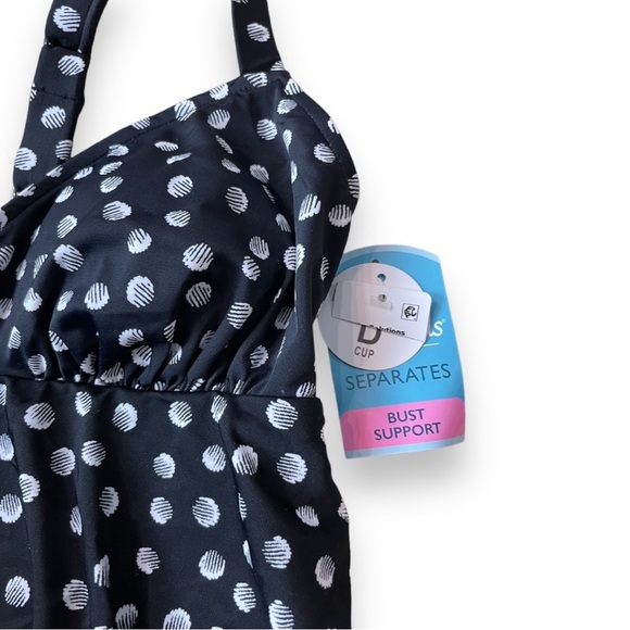 Swim Solutions Galactica Print Triple Tiered Tankini Top - Picture 6 of 8